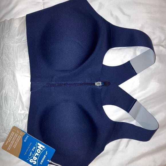 Brooks Dare Run Zip Bra 34 C/D Navy NWT in original packaging - Picture 2 of 4